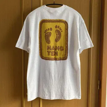 90년대 올드 HANG TEN 양면 프린트 티셔츠 그레이 반팔