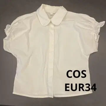 COS 둥근 칼라 블라우스 반팔 블라우스 EUR 34