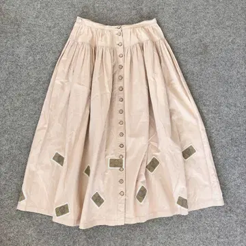 pink house Olive Olive 곰돌이 패치 핑크 베이지 스커트