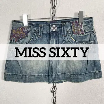 이탈리아제 00s MISS SIXTY 데미지 데님 미니 스커트 그런지
