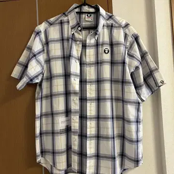 AAPE NOW 체크 무늬 반팔 셔츠 M