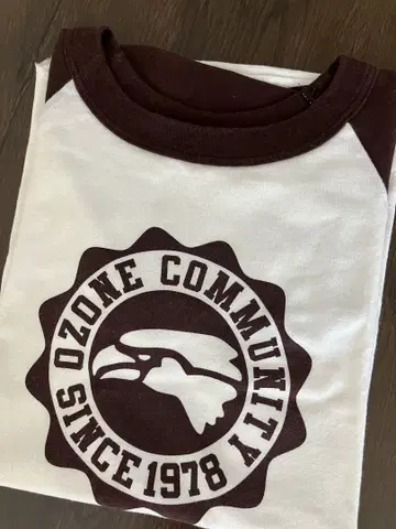 90's OZONE COMMUNITY 크롭 래글런 티셔츠