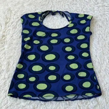 marimekko 마리메꼬 도트 패턴 홀터넥 티셔츠 S