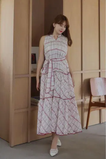 Herlipto Anduze Belted Check Dress