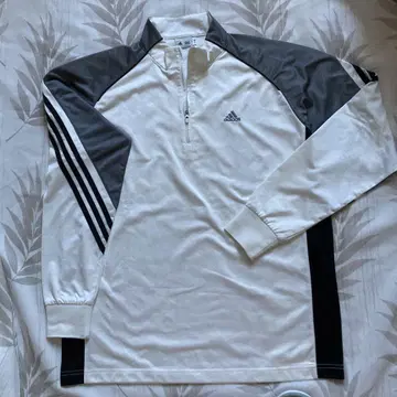 adidas 지퍼 긴팔 의류 L 사이즈 화이트