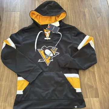 Pittsburgh Penguins 후드 부착 후드티 M 블랙/노랑