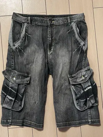 Y2K 멀티 포켓 카고 하프 팬츠 데님
