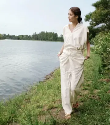 archi 아키 블랙 랩 팬츠 린넨 실크