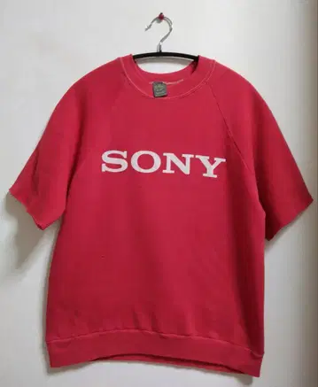 레어 SONY 로고 기업 반팔 맨투맨 레드