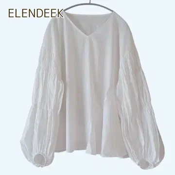ELENDEEK 엘렌디크 블라우스 셔링 볼륨 소매