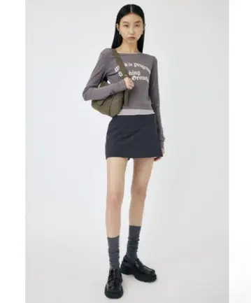 MOUSSY WRAP DETAIL 숏팬츠 다크 그레이 사이즈 2