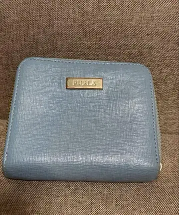 FURLA 접이식 지갑 스카이블루 합성 피혁
