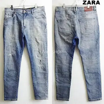 ZARA MAN 하이라이즈 스키니 데님 W86cm 스트레치 리페어 가공