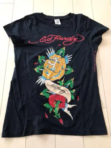 Ed Hardy 에드하디 티셔츠 큐빅 장미