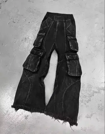 블랙 부츠컷 데님 플레어 팬츠 y2k