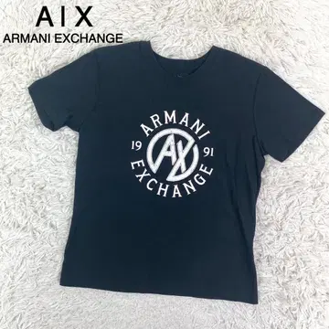 A|X ARMANI EXCHANGE 블랙 컬러 프린트 티셔츠