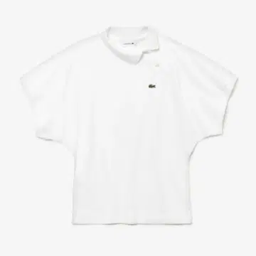 [ LACOSTE ] 화이트 피케 셔츠 기모노 슬리브 반팔