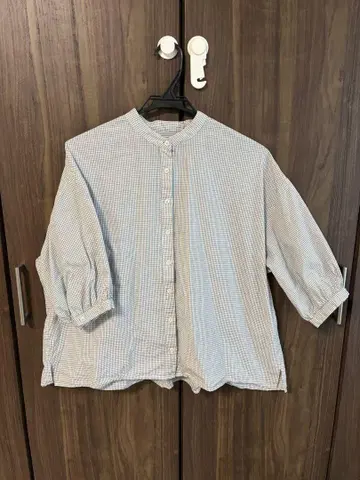 andfound 체크 무늬 오부소매 셔츠