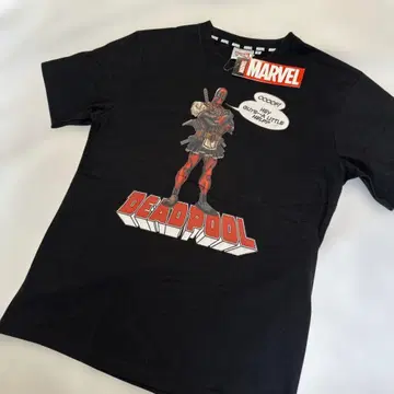 새상품 단종 M 데드풀 marvel 티셔츠 반팔 블랙 프론트