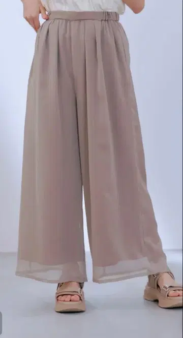 COHINA 레이어드 컬러 시어 팬츠 모브 레귤러