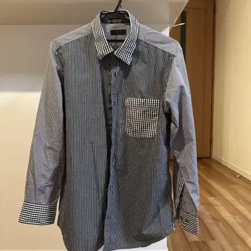 남성용 캐주얼 셔츠 DAKS 깅엄 체크 크레이지 패턴 셔츠