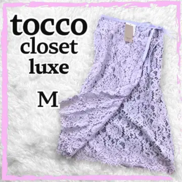 택 포함 새상품 완판 tocco closet 랩 스커트 레이스 무릎 기장