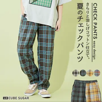 CUBE SUGAR 체크 팬츠