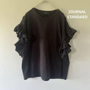 JOURNAL STANDARD 클리어 코튼 프릴 Tee 블랙
