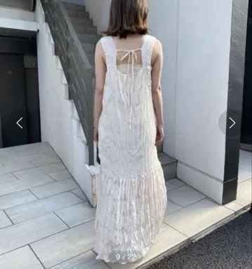 Kastane 시어 자카드 레이스 민소매 원피스