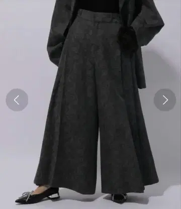 HARE 빈티지 자카드 와이드 팬츠 그레이