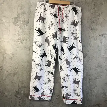 Y5385 구제 의류 패턴 팬츠 파자마 팬츠 화이트 90s Y2K