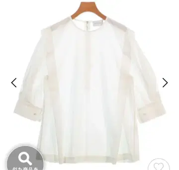 UNITED ARROWS 화이트 5부 소매 블라우스