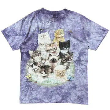 더 마운틴 타이다이 티셔츠 고양이 CAT 누코사마