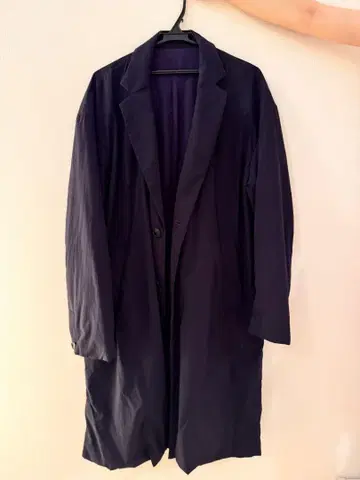 BEAMS 네이비 체스터 코트 L 사이즈