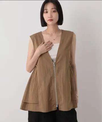 로리즈팜 슬리브리스 나일론 개더 베스트