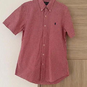 Ralph Lauren 빨간색 체크 반팔 셔츠 M