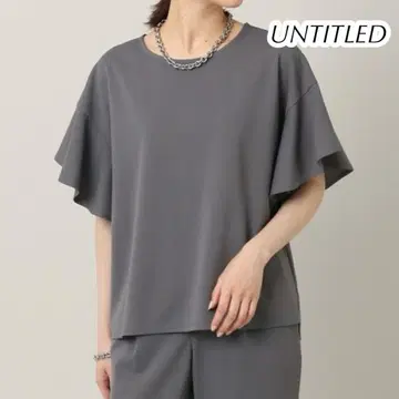 UNTITLED 언타이틀 러플 슬리브 5부 소매 상의 빅 사이즈