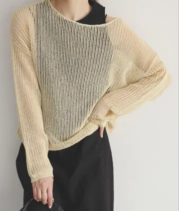 SLOBE IENA 린넨 메쉬 짜임 니트