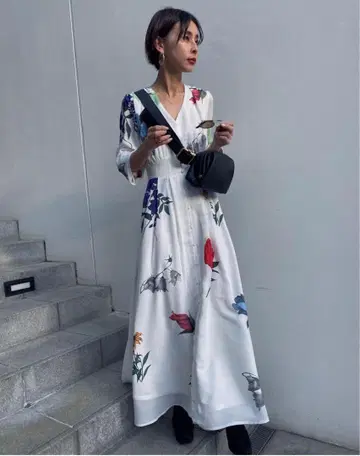 Ameri Vintage 꽃무늬 롱 원피스