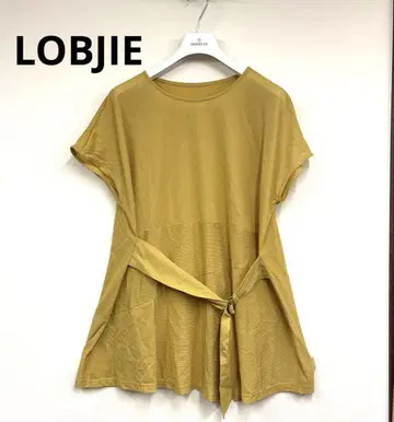 lobjie 머스타드 스트라이프 반팔 튜닉