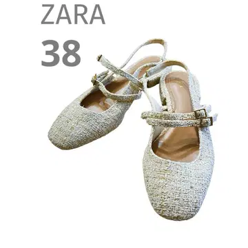 ZARA 자라 샌들 뮬 트위드 38