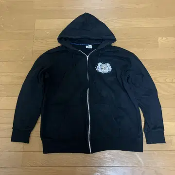 90s PIKO (피코) 블랙 프론트 로고 집업 후드티