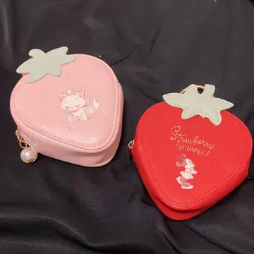 딸기 모양 코인 케이스 미니 마우스 & 마리