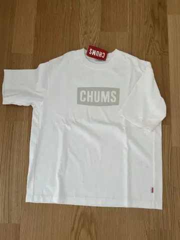 새상품 CHUMS 로고 프린트 반팔 티셔츠 화이트 L 오버사이즈