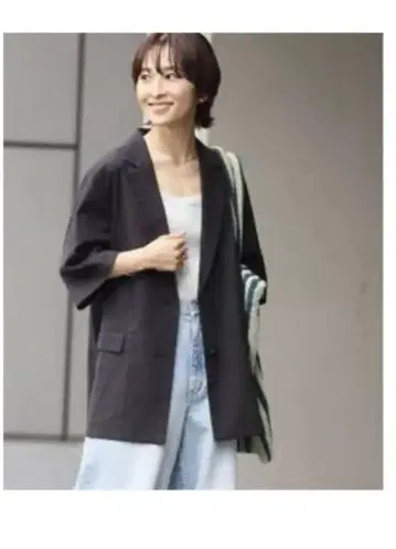 린넨 코튼 하프 슬리브 자켓