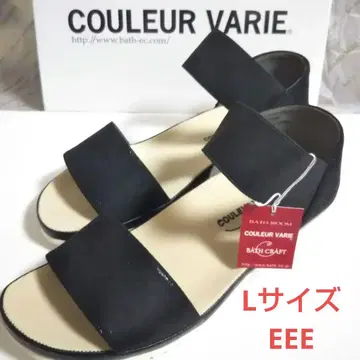 COULEUR VARIE 블랙 플랫 샌들 L