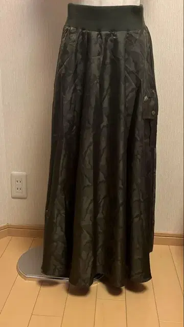 카모 패턴 롱 스커트 나일론 제