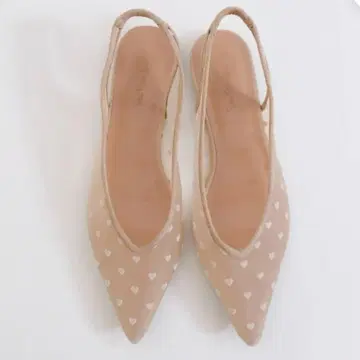HEART TULLE 스트랩 뮬 베이지 도트 무늬