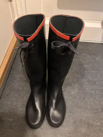 AIGLE 블랙 러버 레인부츠 size 39