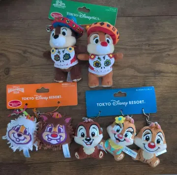 칩과 데일 봉제인형 스트랩 3점 세트